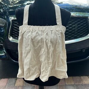 Chrysanthemum Linen Tan Tank size small